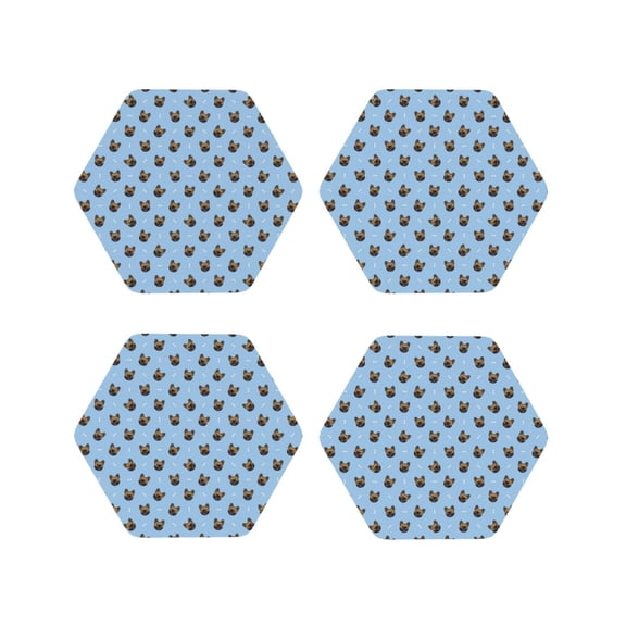 Kdxio french Bulldog Face Funny Coasters,4 Pcs Leather Coasters,Housewarming Gifts,Protect Furniture from Water Marks Scratch and Damage