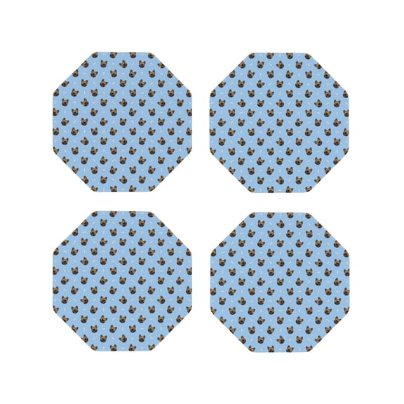 Kdxio french Bulldog Face Funny Coasters,4 Pcs Leather Coasters,Housewarming Gifts,Protect Furniture from Water Marks Scratch and Damage