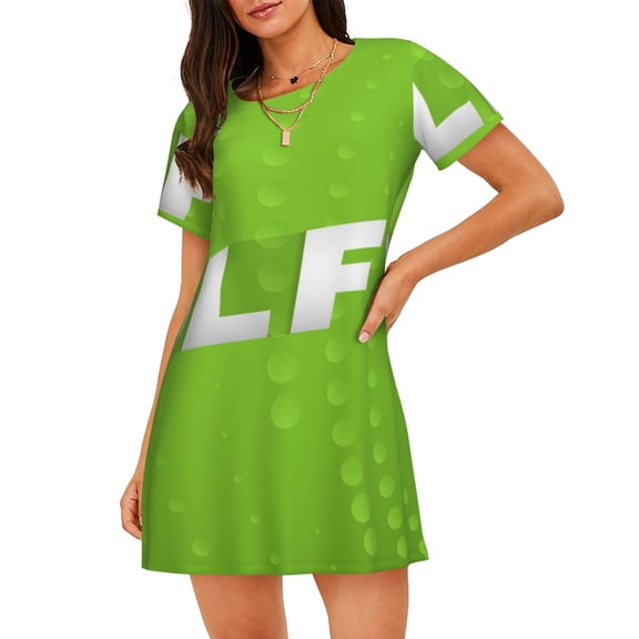 Kdxio golf ball Pattern Womens Short Sleeve Sleepshirt Scoopneck Cute Nightdress Ruffle Comfy Nightgown