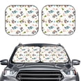thumbnail image 1 of Kdxio happy new year Raccoon Print 2-Piece Sun Shade Front Windshield - Foldable Car Front Window Sunshades for Most Sedans SUV Truck, 1 of 5