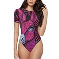thumbnail image 1 of Kdxio ink Donkey Pop Art for Women's Short-Sleeved Onesie Stylish Round Neck Pajamas Bodysuit Jumpsuit Nightwear-Medium, 1 of 7