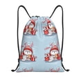 thumbnail image 1 of Kdxio merry Christmas rabbit Print Drawstring Backpack Bag,Waterproof Draw String Back Sack, Gym Drawstring Bags Swim Bag For Unisex, 1 of 5