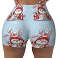 thumbnail image 1 of Kdxio merry Christmas rabbit Print Workout Shorts for Women Seamless Soft Smooth Gym Yoga Scrunch Active Shorts, 1 of 5