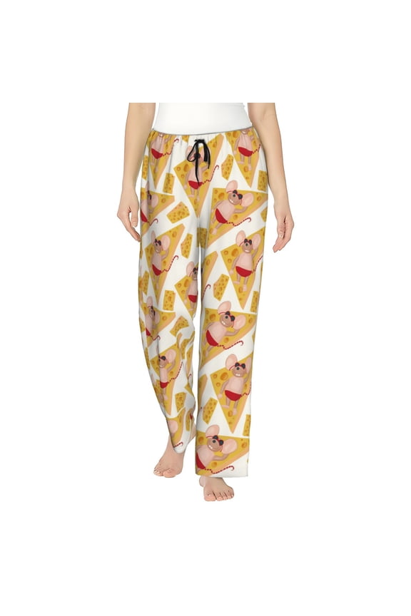 mouse holiday Women Pajama Pants Drawstring Pajama Pants Wide Leg Casual Lounge Pants Sleepwear -X-Large