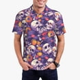 thumbnail image 1 of Kdxio music Skull record Print Men's Short Sleeve Polo Shirt,Midweight Men's Shirt, 1 of 5