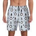 thumbnail image 1 of Kdxio penguin tree star Print Men's Swim Trunks with Compression Liner 7 Inch Inseam Quick Dry Swim Shorts, 1 of 5