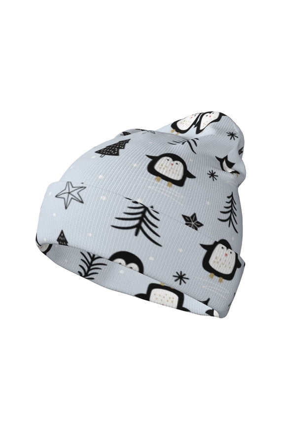 penguin tree star Winter Beanie for Men Women Beanie Knit Hat Cuffed Cap Beanie Knit Chunky Snow Cap