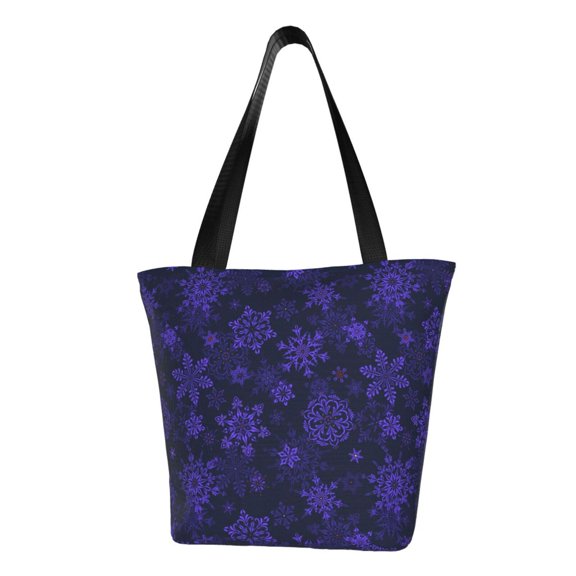 Kdxio purple flower Snowflake Women Reusable Grocery Bags Foldable Ripstop,Reusable Shopping Bags for Shopping,Gym,Gift