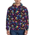 thumbnail image 1 of Kdxio rainbow color Skull mushroom Print Mens Casual Hooded Collar Drawstring Hoodies Pullover Sweatshirts Casual Long Sleeve Shirts-XX-Large, 1 of 7