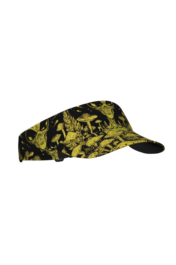 saucerman Mushroom Forest Print Sun Visor Hat Golf Visor Adjustable Velcro Outdoor Sports Cap for Men Women