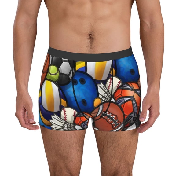 Kdxio sport ball Men's Boxer Briefs,Soft and Breathable Cotton Underwear with ComfortFlex Waistband-Small