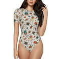 thumbnail image 1 of Kdxio summer insects for Women's Short-Sleeved Onesie Stylish Round Neck Pajamas Bodysuit Jumpsuit Nightwear-Small, 1 of 7