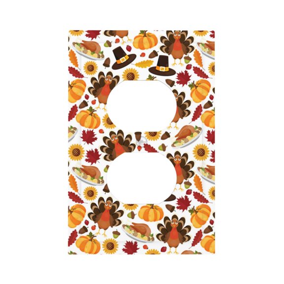 Kdxio turkey hat Pumpkin Decorator Light Switch or Receptacle Outlet Wall Plate Decorator Wall Plate Child Safe Outlet Cover-Style S
