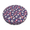 thumbnail image 1 of Kdxio white Skull Flower Print Stool Covers Round,Stretch Round Bar Stool Covers Washable Bar Stool Cushion Slipcover for 12-15 Inch Chair, 1 of 5