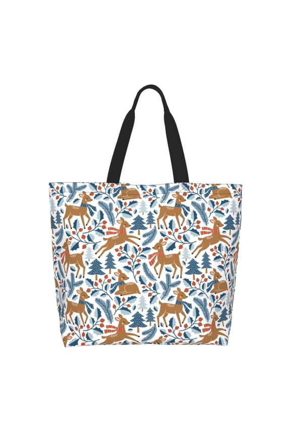 winter Scarf deer Casual Tote Bags Women Big Capacity Shoulder Bag for Women Travel Shoulder Bags Handbags