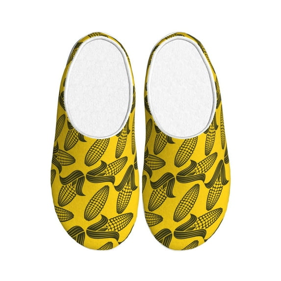 Kdxio yellow Corn Women's Men's Slippers Plush Slip-On House Slipper for Winter Indoor Soft Cushion Non-slip Fluffy Slides Slippers-8