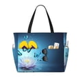 thumbnail image 1 of KdxioButterflies And Waterlily In Water for Beach Bag for Women Large Beach Tote Bag Waterproof Sandproof Swim Bag with Zipper Pockets Beach Vacation Travel, 1 of 7