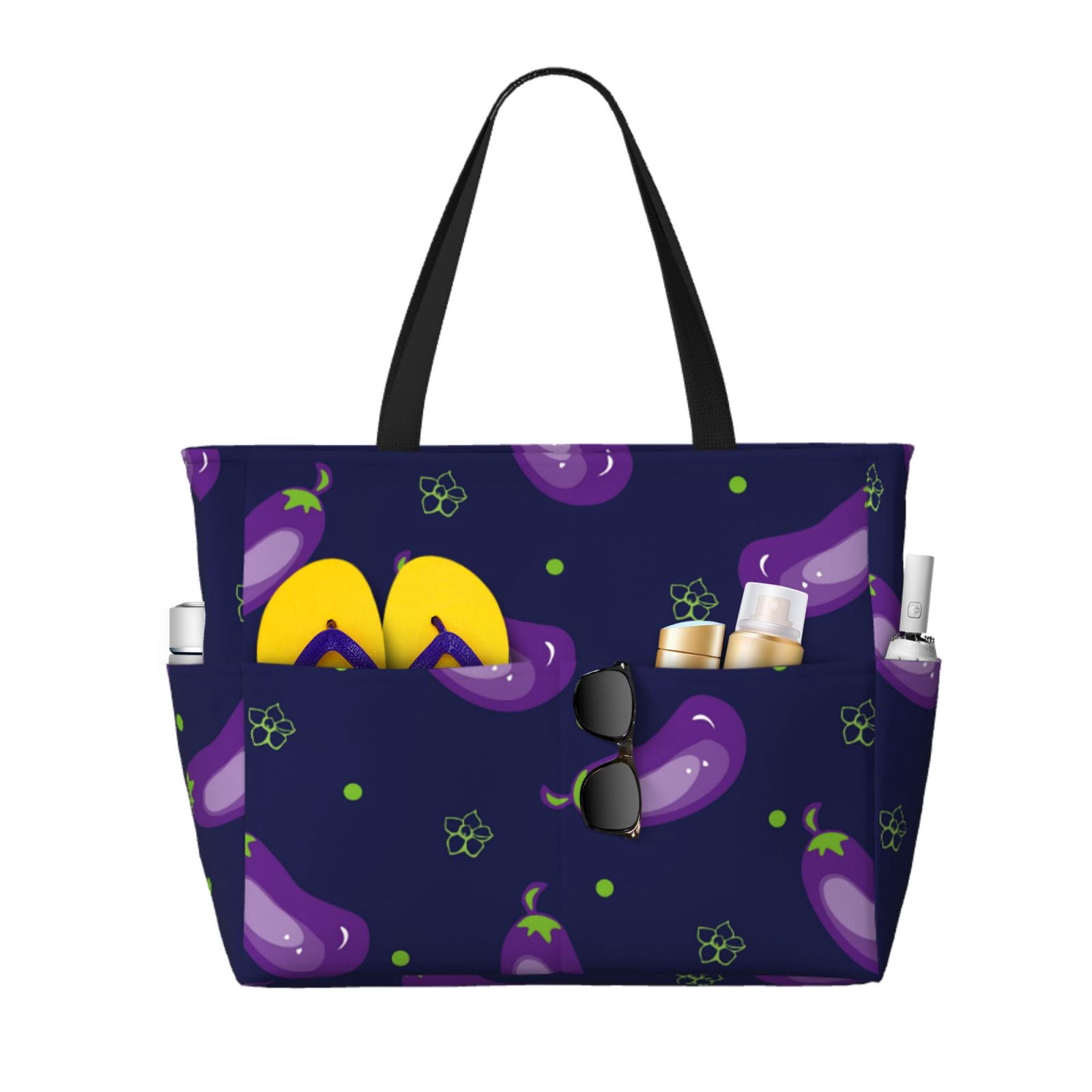 Iridescent Beach Tote Bag For Women - Large Waterproof Foldable Bag With Phone Pouch & Crossbody Strap - View #12