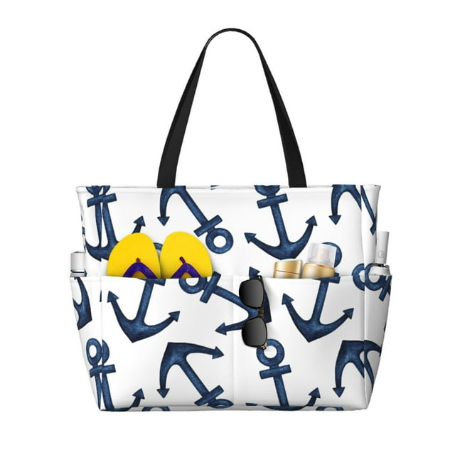 KdxioNavy Blue Anchor for Beach Bag for Women Large Beach Tote Bag ...