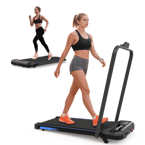 Kdymod 3 in 1 Under Desk Treadmill with Incline, Foldable Walking Pad for Home Office, 2.5HP Quiet Motor with Handle Bar, 0.6-5.0 MPH Speed, Remote Control & LED Display