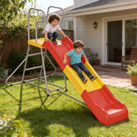 Kdymod 6.4FT Slide for Kids,Playground Equipment with Climbing Ladder, Water Slide for Kids Backyard,Gift for Boys, Girls,Ages 3-8