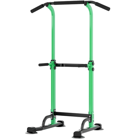 Kdymod Pull Up Bar Standing Tower,10-Level Adjustable Height Pull Up Bar Free Standing, Strength Training Fitness Equipment for Home Gym, 330lbs Max Green