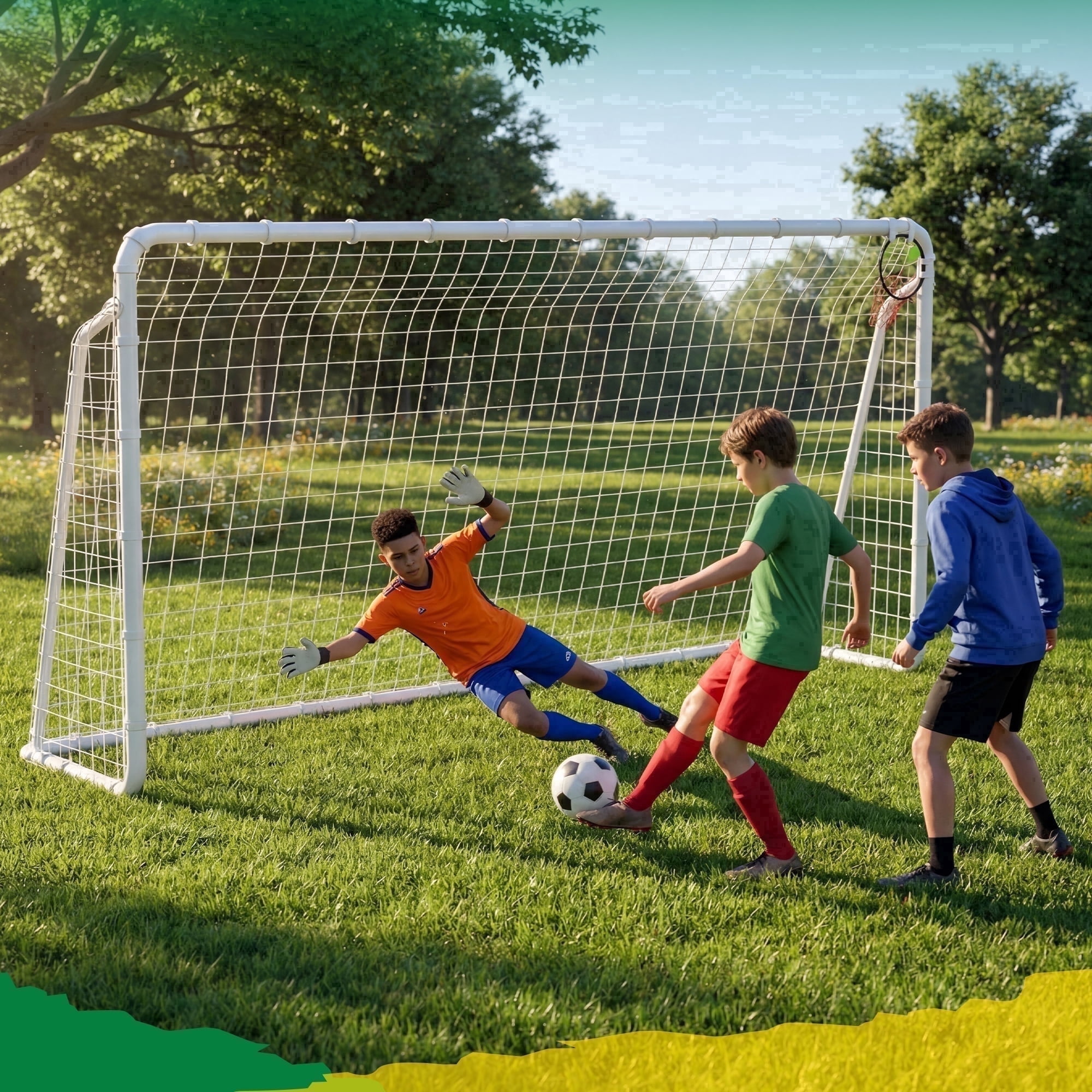 Kdymod 12×6 FT Portable Soccer Goal for Backyard, Easy Assembly