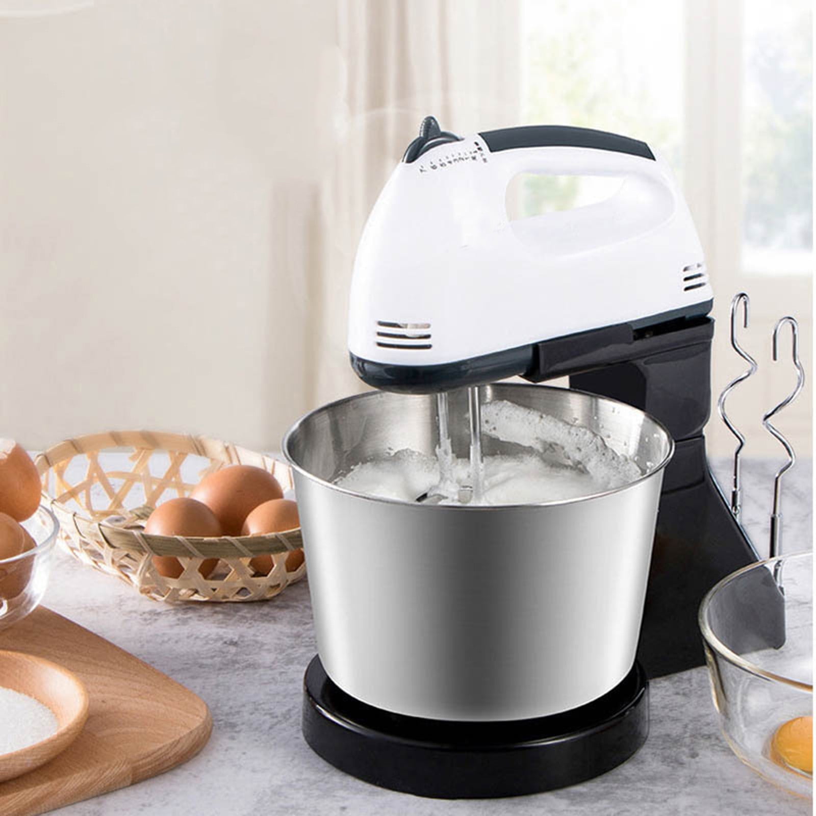 Ke1Clo 0.7L/0.45gal Hand Mixer, Electric Beater Blender with 7 Speeds, Large Capacity Stainless Steel Whisk, Low Noise Easy Clean for Home Baking Cooking, White
