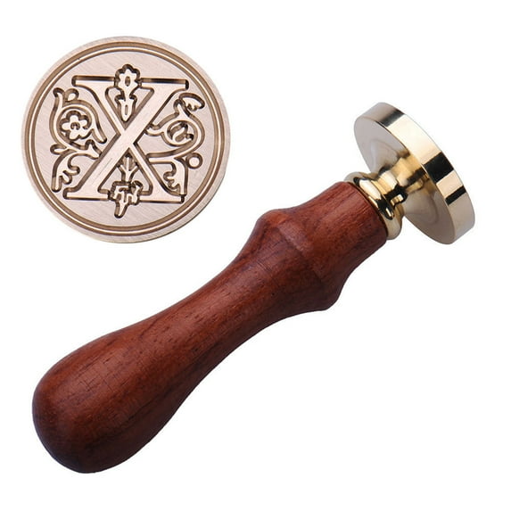 Ke1Clo 26 Letter Wax Seal Kit, 3D Embossed Sealing Set with Wooden Handle for Invitations Documents Craft Stationery