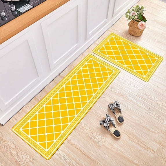 Ke1Clo 2PCS Kitchen Mats for Floor, Non-slip Kitchen Rugs Carpet, Microfiber Washable Kitchen Rug Set for Kitchen Floor Hallway Laundry Holiday Decor