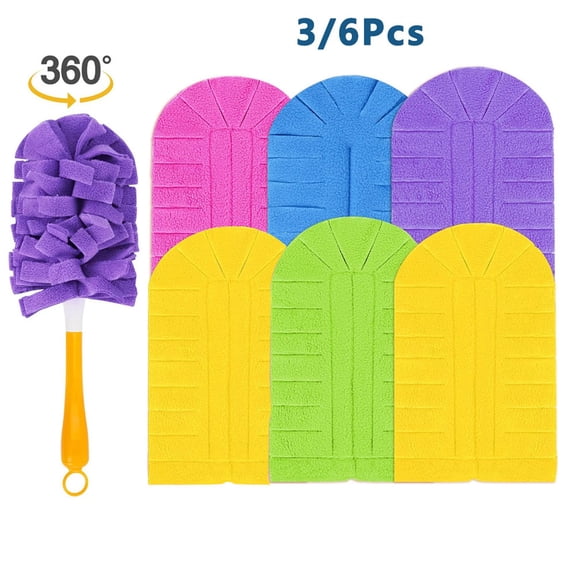 Ke1Clo 360 Degree Duster with Extendable Handle Reusable Microfiber Cleaning Tool Flexible Dusting Mop for Blinds Ceiling Furniture Car Interior