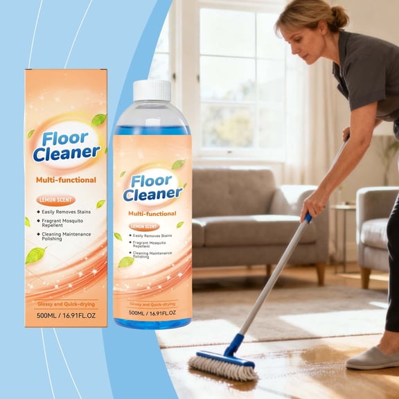 Ke1Clo 500ml Multi-Surface Floor Cleaner, Gentle Lemon Scent with Long-, Stain Remover for Hardwood Tile Laminate, No Residue Quick-Dry Formula