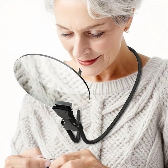 Ke1Clo 5X Magnifying Glasses for Seniors, Large 4.33in Lens, Hands-Free Reading Glasses on Flexible Gooseneck Stand for Sewing Electronics Hobbies