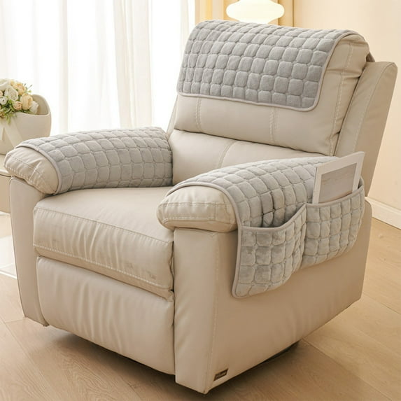 Ke1Clo Arm Rest Covers for Sofa, 1PC Recliner Chair Protector Covers, Side Storage Pocket, Stretch Armchair Couch Arm Rest Cover for Recliner, Chair, Sofa