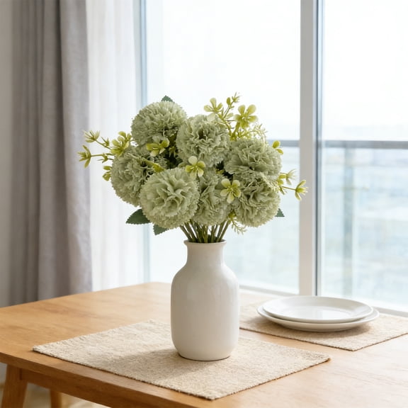 Ke1Clo Artificial Carnation Bouquet, Lifelike Silk Flower Arrangement, Faux Floral Centerpiece for Home Decor, Maintenance-Free Gift for Mom