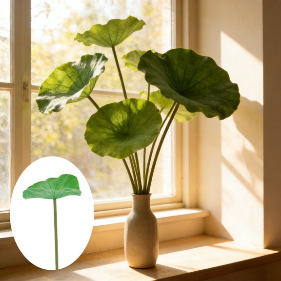 Ke1Clo Artificial Lotus Leaf, 80x30cm Faux Water Lily Pad, Realistic Green Plant for Floral Arrangement, Large Pond Decor, Photography Prop, Spring Summer