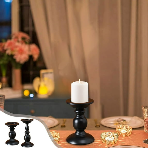 Ke1Clo Black Candle Holder, Vintage Taper Candle Holders Metal Candlestick Holders for Dinner Room Table Centerpiece Mantel Wedding Party Decor