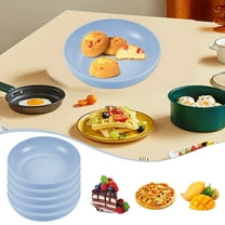 Ke1Clo Blue Dinner Plates under $5! 5PCS Unbreakable Plastic Plates for Kitchen Camping, 5.7 inch