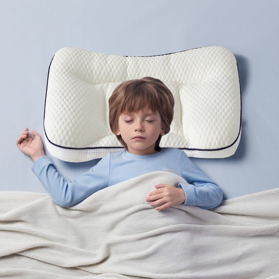 Ke1Clo Cervical Support Pillow for Neck Pain Relief, Ergonomic Memory Foam Pillow with Contoured Design, Orthopedic Sleeping Pillow for Side Back Stomach Sleepers Home, White