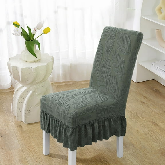 Ke1Clo Chair Cover under $5! Green Elastic Skirt Seat Slipcover for Dining Room Kitchen Ash Proof Four Season Protection 17.71-21.65 Inch