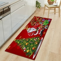 Ke1Clo Christmas Floor Runner, Merry Christmas Runner Rug Kitchen Mats for Floor, Christmas Decorations Indoor Washable Rug Holiday Non Slip Holiday Kitchen Rugs Runner for Hallways Entryway Indoor