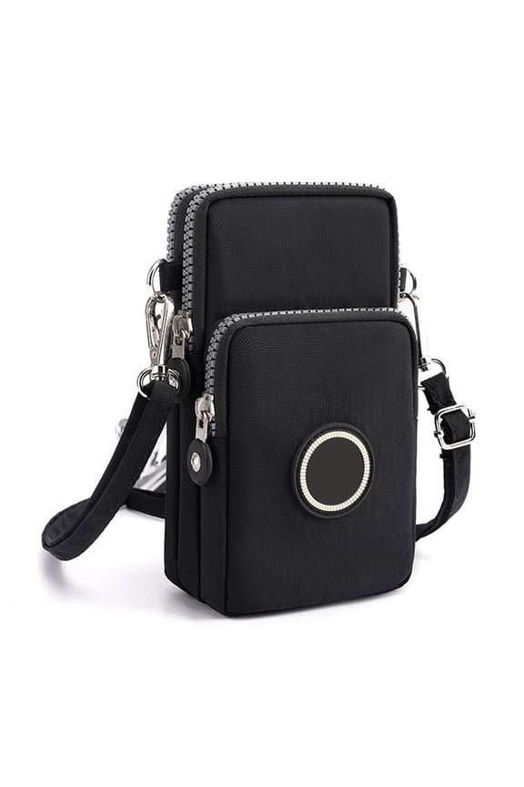 Crossbody Backpack Strap Bag Adjustable Chest Bag, Multipurpose Shoulder Messenger Pack for Hiking Work Vacation, Casual Backpack with Zippers Foldable Arm Bag, Black