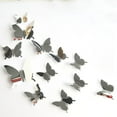 thumbnail image 1 of Ke1Clo DIY Acrylic Mirror Decals, 12PCS Butterfly Home Art Decals for Living Room, Bedroom, Wall Stickers Self Adhesive Removable for Room Decor, Office, Silver, 1 of 2