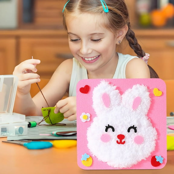 Ke1Clo DIY Embroidery Painting Set under $5! Handmade Sewing Materials Yarn and Needle Included Craft Kit for Kids Adults Holiday Fun