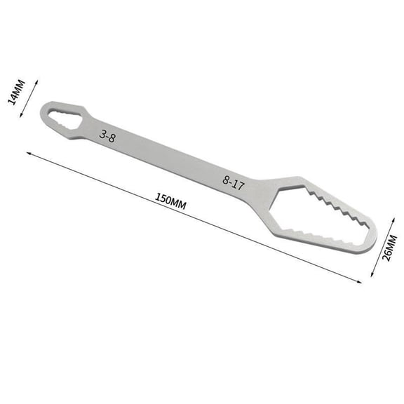 Ke1Clo Double-End Adjustable Wrench Set, Chrome Plated Rust-Resistant Tool for Nut Removal, Multifunctional Leverage Wrench for Home Improvement Construction Maintenance