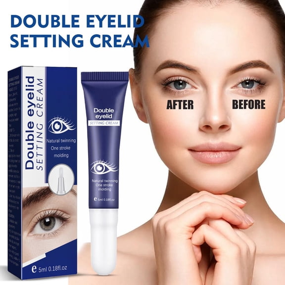 Ke1Clo Double Eyelid Cream 5ml, Eyelid Shaping Glue for Natural Crease, Waterproof Eye Makeup with Applicator, Long-Lasting Non-Irritating Eyelid Tape Alternative