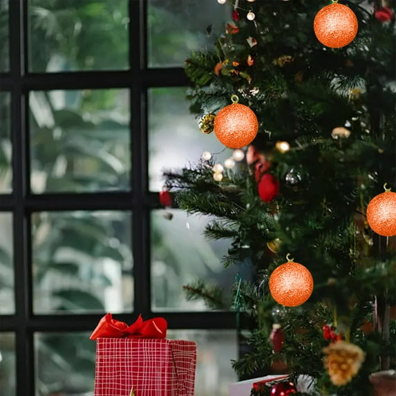 Ke1Clo Festive Ornaments under $5! 24pcs Shatterproof Christmas Tree Decorations with Hanging Rings Orange