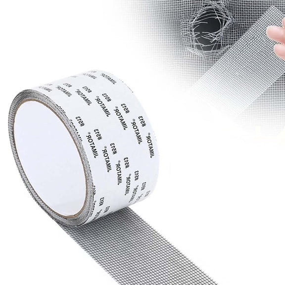 Ke1Clo Fiberglass Window Screen Repair Tape, Strong Adhesive Self-Adhesive Patch for Mosquito Holes Cracks, Mesh Door Tent RV Pool Screen Fix Kit, Gray