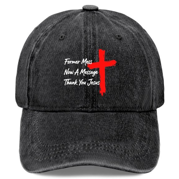 Ke1Clo Formers Mess Nows A Messages Thank You Jesuses Hat, Adjustable Baseball Cap with Inspirational Quote, Unisex Christian Gift for Men & Women