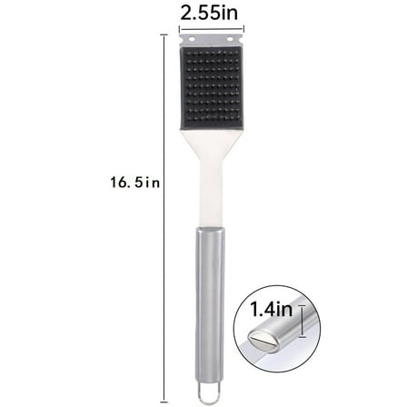Ke1Clo Grill Cleaning Brush under $5! 2-in-1 Barbecue Brush with Scraper Stainless Steel Bristles Deep Cleaning Tool for BBQ Grill Utensils